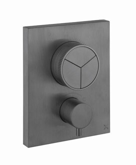 Crosswater Crossbox douchekraan - thermostatisch - geschikt voor 3 functies - push - slate (gunmetal) PROCBPUSH2500LBPT Slate gecoat (antraciet)