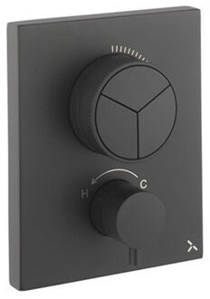 Crosswater Crossbox inbouw douchekraan thermostatisch 3 functies inclusief inbouwdeel zwart mat PROCBPUSH2500LBPM