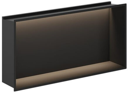 Crosswater Douche Nis - 61x30.5cm - LED-lichtstrip - mat zwart NI305610LMB Zwart mat