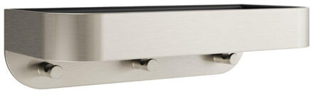 Crosswater Douchemand Wandgemonteerd Zwarte Inzet Geborsteld Roestvrij SB035BV RVS geborsteld gecoat