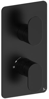 Crosswater Drift douchekraan - 1 uitlaat - 2 hendels - mat zwart DR1000RM Zwart mat