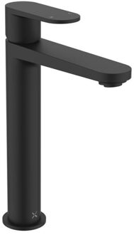 Crosswater Drift wastafelkraan - hoog - klikwaste - mat zwart DR112DNM Zwart mat gecoat