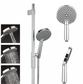 Crosswater Ethos glijstangset met handdouche diameter 8cm 3 standen chroom ETHOSPACKAGE2V2