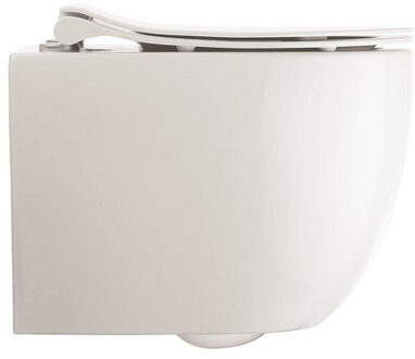 Crosswater Glide II Wandtoilet - 37x46x32.5cm - spoelrandloos - zonder zitting - glans wit GL6115CW Wit glans