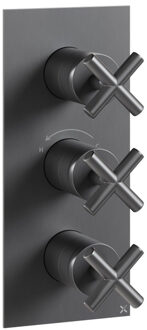 Crosswater MPRO crosshead inbouwkraan - inbouwdeel - 3 handgreep - gunmetal PRC2000LBPT Slate (antraciet)