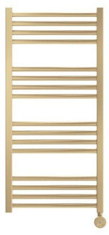 Crosswater MPRO Elektrische handdoekradiator - 90x43cm - 400 Watt - rechts - geborsteld messing (goud) MP48X93FELEC Messing geborsteld (goud)