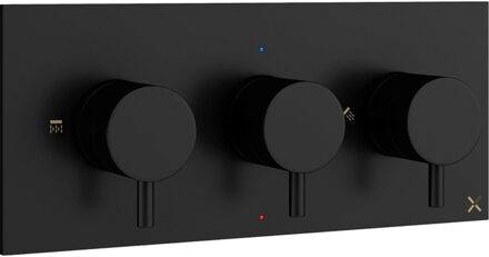 Crosswater MPRO inbouw thermostatisch douchekraan horizontaal 2 stopkranen mat zwart sw385420/sw385440 Zwart mat