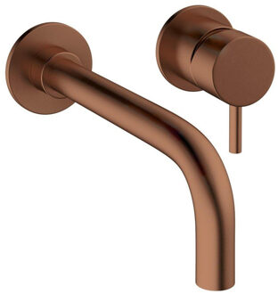 Crosswater MPRO inbouw wastafelkraan 2 gats met inbouwdeel en 14cm en 22cm uitloop geborsteld brons SW928159/2x sw84108 Brons geborsteld