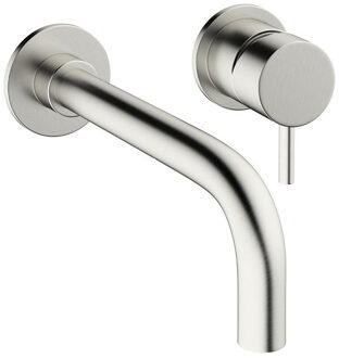 Crosswater MPRO inbouw wastafelkraan met inbouwdeel en 14cm en 22cm uitloop RVS 2x sw84108/sw108529