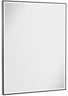 Crosswater MPRO spiegel met verlichting - 90x70cm - LED - verticaal/horizontaal - geborsteld slate (gunmetal) MP7090T Slate geborsteld (antraciet)