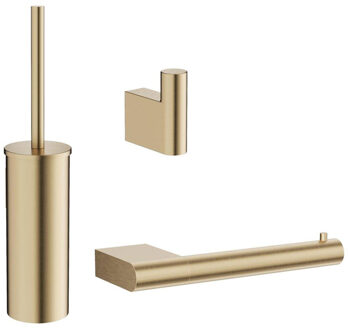Crosswater MPRO toiletset - toiletborstelhouder - handdoekhaak - wcrolhouder - geborsteld messing SW916791 / SW916792 / SW916793 Messing geborsteld (goud)