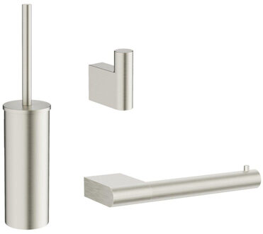 Crosswater MPRO toiletset - toiletborstelhouder - handdoekhaak - wcrolhouder - geborsteld RVS SW916826 / SW916827 / SW916825 RVS geborsteld