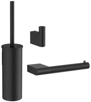 Crosswater MPRO toiletset - toiletborstelhouder - handdoekhaak - wcrolhouder - mat zwart SW916875/SW916876/SW916888/ Zwart mat