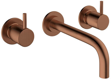 Crosswater MPRO Wastafelkraan inbouw - uitloop 19cm - met inbouwdeel - geborsteld brons PRO130WNBZ Brons geborsteld