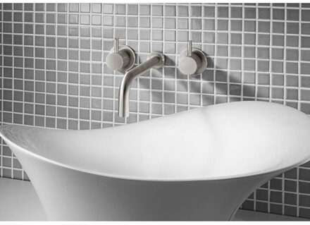 Crosswater MPRO Wastafelkraan inbouw - uitloop 19cm - met inbouwdeel - RVS geborsteld PRO130WNV_V2