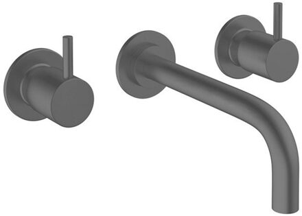 Crosswater MPRO Wastafelkraan inbouw - uitloop 19cm - met inbouwdeel - slate (gunmetal) PRO130WNT Slate (antraciet)