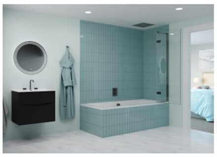 Crosswater Optix 10 Badwand - 90x150cm - rechts - slate (gunmetal) OXBDTC0900R Slate gecoat (antraciet)