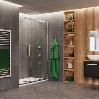 Crosswater Optix 10 Schuifdeur - 120x200cm - softclose - gepolijst RVS OXSLSC1200 RVS gepolijst