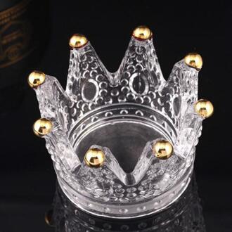 Crown Crystal Nail Art Dappenglaasje Pen Houder Glas Dapping Kom Voor Acryl goud-verguld kroon