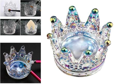 Crown Crystal Nail Art Dappenglaasje Pen Houder Glas Dapping Kom Voor Acryl kleurrijk kroon