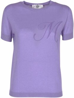Crown Of Edinburgh Kasjmier Korte Mouw Art 003 Lilac Letter M