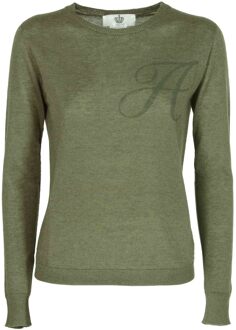 Crown Of Edinburgh Kasjmier Lange Mouw Art 004 Groene Letter A - S