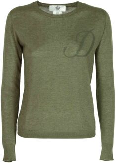 Crown Of Edinburgh Kasjmier Lange Mouw Art 004 Groene Letter D - maat M