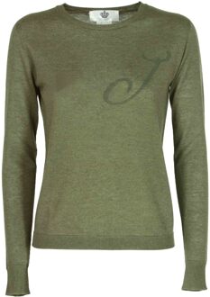 Crown Of Edinburgh Kasjmier Lange Mouw Art 004 Groene Letter J