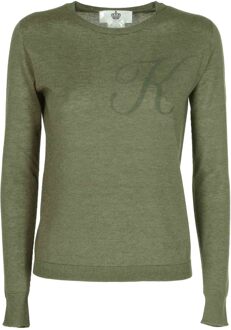 Crown Of Edinburgh Kasjmier Lange Mouw Art 004 Groene Letter K