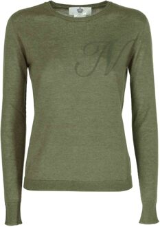 Crown Of Edinburgh Kasjmier Lange Mouw Art 004 Groene Letter N
