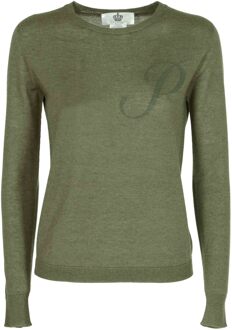 Crown Of Edinburgh Kasjmier Lange Mouw Art 004 Groene Letter P