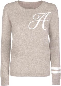 Crown Of Edinburgh Kasjmier Trui Met Ronde Hals Stockbridge Camel A - maat