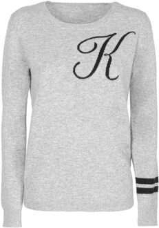 Crown Of Edinburgh Kasjmier Trui Met Ronde Hals Stockbridge Grey K - maat M Grijs