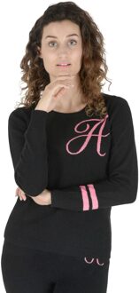 Crown Of Edinburgh Kasjmier Trui Met Ronde Hals Stockbridge Zwart A - L