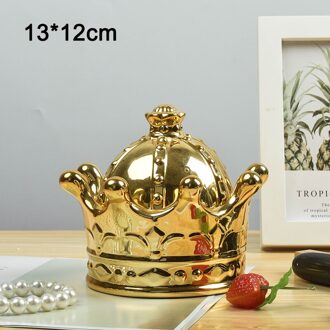 Crown Sieraden Keramische Mason Pot Deksels Organizer Kaarshouder Asbak Opbergdoos Bruiloft Decoratie Armband Ring Suiker Kommen 2