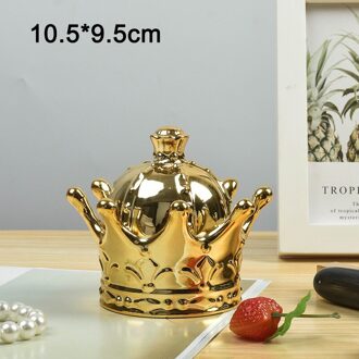 Crown Sieraden Keramische Mason Pot Deksels Organizer Kaarshouder Asbak Opbergdoos Bruiloft Decoratie Armband Ring Suiker Kommen 3