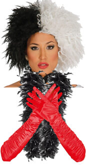 Cruel lady verkleed accessoire set - 3-delig - dalmatier schurk - Pruik en accessoires