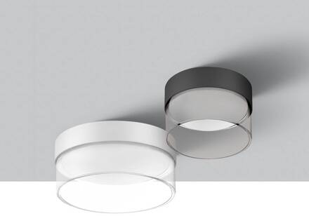 Crumb LED plafondlamp, wit, Ø 10,4 cm, ijzer, glas wit, transparant