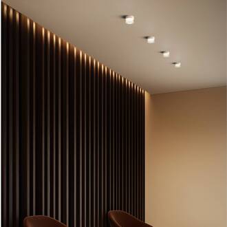 Crumb LED plafondlamp, wit, Ø 15,4 cm, ijzer, glas wit, transparant