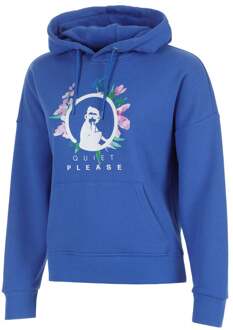 Crush Flower Logo Sweater met capuchon Dames-blauw, wit - XXL