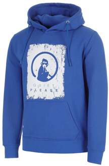 Crush Scraped Sweater met capuchon Heren-blauw, wit