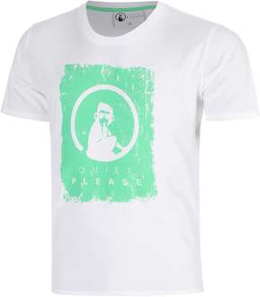 Crush Scraped T-shirt Heren-wit, groen - XL