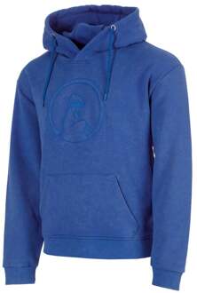 Crush Washed Out Loose Fit Sweater met capuchon Heren-blauw - XS