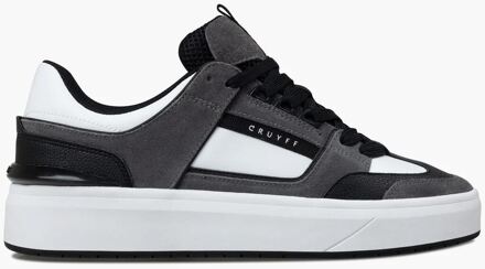 Cruyff Kickturn Leather Heren Mid Grijs/Wit Sportschoenen