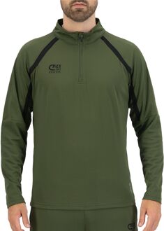 Cruyff Turn Tech Half Zip Trainingssweater Heren olijfgroen - zwart - L
