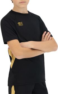 Cruyff Turn Tech Shirt Junior zwart - goud - 140