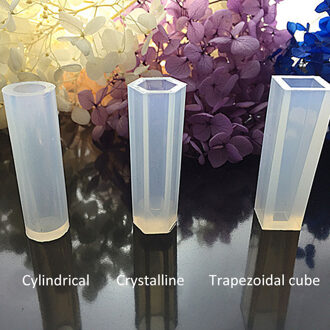 Crystal Cake Decor Zeep Mallen Sieraden Maken Tool Flip Suiker Ketting Hanger Vierkante Cilinder Niet Giftig 3stk