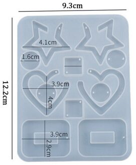 Crystal Epoxy Hars Uv Lijm Mold Silicone Oorbel Hanger Casting Silicone Mould Creatieve Diy Mallen Ambachten Sieraden Maken Gereedschap 12