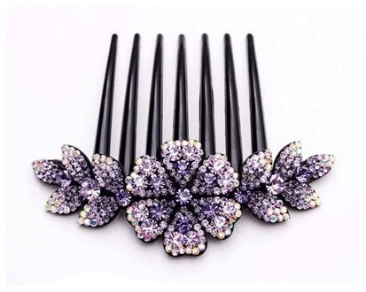 Crystal Flower Leaf Bruids Haar Kam Voor Meisjes Crystal Haar Sieraden Sieraden Bruiloft Haar Accessoires Valentijnsdag Cadeau 1