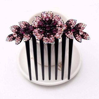 Crystal Flower Leaf Bruids Haar Kam Voor Meisjes Crystal Haar Sieraden Sieraden Bruiloft Haar Accessoires Valentijnsdag Cadeau 3